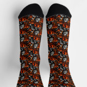 Chaussette Chat effrayant et citrouilles (Haut)