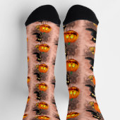 Chaussette Chat effrayé par Citrouille Fun Halloween caractèr (Haut)