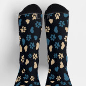 Chaussette Chat Empreintes de pattes et Coeurs Chaussettes Mo (Haut)