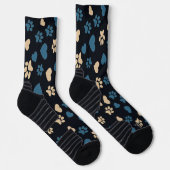 Chaussette Chat Empreintes de pattes et Coeurs Chaussettes Mo (Droite)