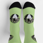 Chaussette Chat en smoking dans la peinture de fenêtre, œuvre (Haut)