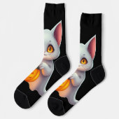 Chaussette Chat Fantôme Chaussettes Halloween - Magique et co (Gauche)