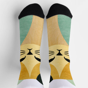 Chaussette Chat géométrique minimaliste scandinave moderne