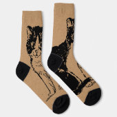 Chaussette Chat Kitty sur papier Brown Art fin (Droite)