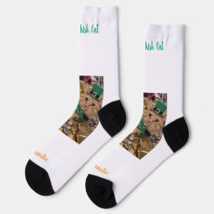 Chaussette Chat lutin de la Saint-Patrick 