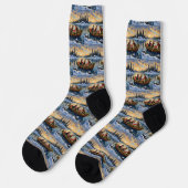 Chaussette Chat Maine Coon Noël Bateau Fêtes (Gauche)