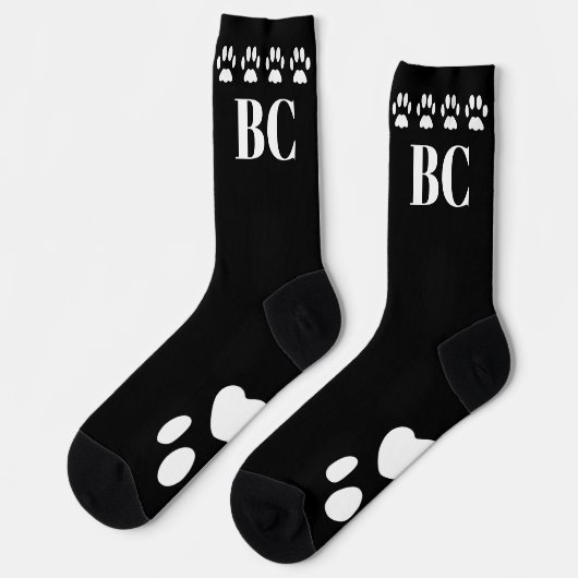 Chaussette Chat Maman Monogramme Chaussettes Empreinte de pat (Gauche)