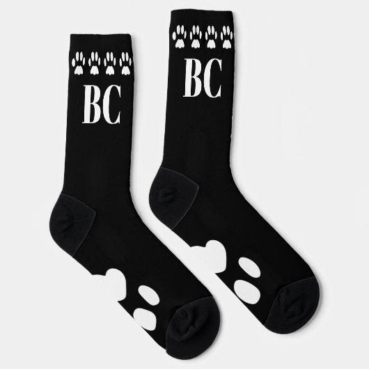 Chaussette Chat Maman Monogramme Chaussettes Empreinte de pat (Droite)