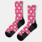 Chaussette Chat mignon avec chaussettes roses | Motif Feline (Gauche)