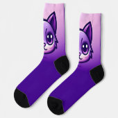 Chaussette Chat mignon pourpre (Gauche)