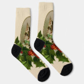 Chaussette Chat Noël Joyau Holly Kitten Art antique (Droite)