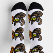 Chaussette Chat noir chemin de citrouille cool (Haut)