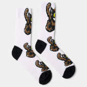 Chaussette Chat noir chemin de citrouille cool (Droite)