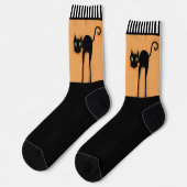 Chaussette Chat noir drôle d'Halloween (Gauche)