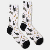 Chaussette Chat noir et blanc Notes Chaussettes (Droite)