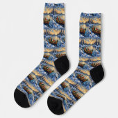 Chaussette Chat Persan Noël Bateau Fêtes (Gauche)
