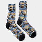 Chaussette Chat Persan Noël Bateau Fêtes (Droite)