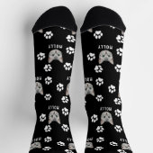 Chaussette Chat Personnalisé Photo & Nom Noir (Haut)