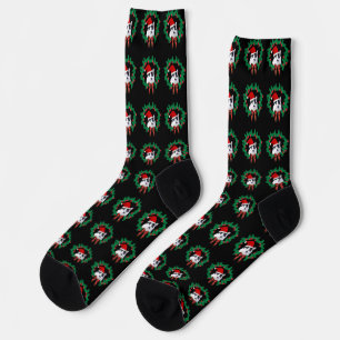 Chaussette Chat portant le Santa Hat Motif