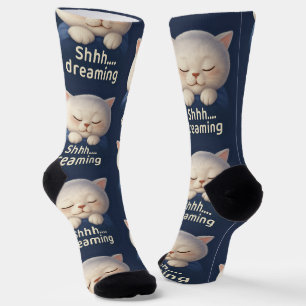 Chaussette Chat qui rêve Shhh : Autocollant Bao Bao pour un l