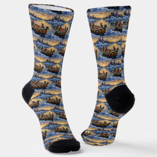Chaussette Chat Sphynx Noël Bateau Fêtes