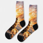 Chaussette Chat sur le quai au coucher du soleil (Gauche)