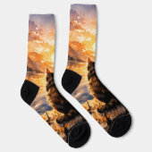 Chaussette Chat sur le quai au coucher du soleil (Droite)