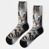 Chaussette Chaton Fluffy Blue Eyed, Chaussettes d'équipage (Gauche)