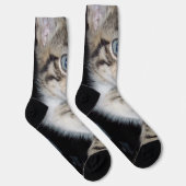 Chaussette Chaton Fluffy Blue Eyed, Chaussettes d'équipage (Droite)