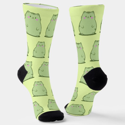 Chaussette Chaton Vert Matcha Rondouillard (Angulaire)