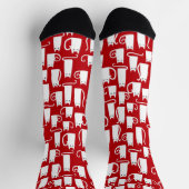 Chaussette Chats blancs en rouge (Haut)
