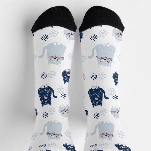 Chaussette Chats Bleus (Haut)