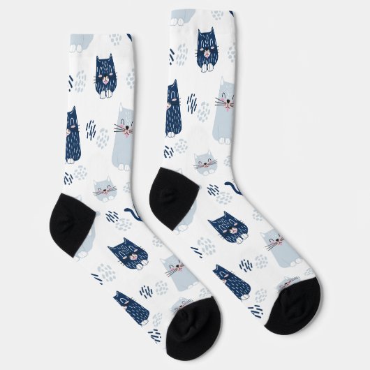Chaussette Chats Bleus (Droite)