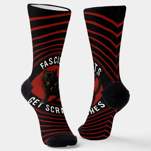 Chaussette Chats contre les fascistes (Angulaire)
