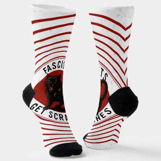 Chaussette Chats Contre les Fascistes (Angulaire)