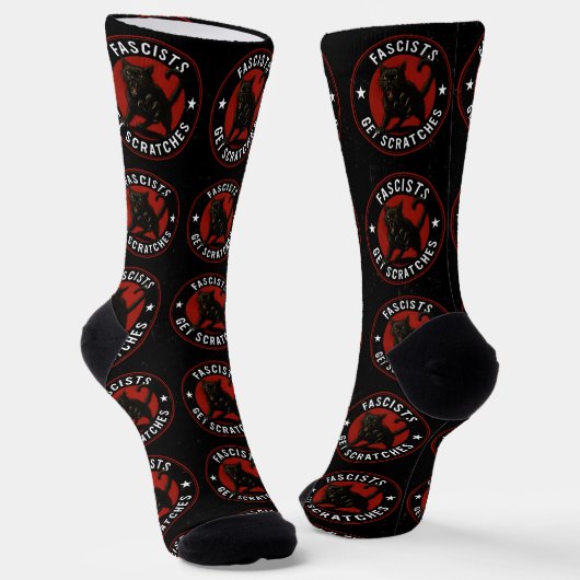 Chaussette Chats contre les fascistes (Angulaire)