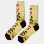 CHAUSSETTE CHATS DE LA SAINT-VALENTIN DRÔLES À L'ANCIENNE MOD (Gauche)