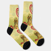 CHAUSSETTE CHATS DE LA SAINT-VALENTIN DRÔLES À L'ANCIENNE MOD (Droite)