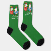 Chaussette Chats de Noël amusants I Fête de Noël Monogramme (Droite)