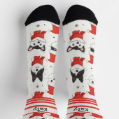 Chaussette Chats de Noël blancs personnalisables (Haut)