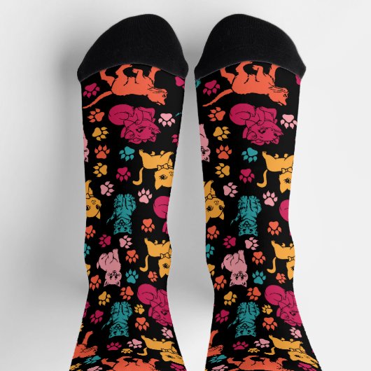 CHAUSSETTE CHATS ET CHATS. (Haut)