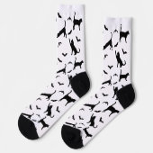 Chaussette Chats Et Chats Noirs Et Bats Motifs Halloween (Gauche)