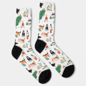 Chaussette Chats et Motifs de Noël (Droite)