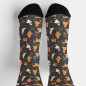 Chaussette Chats Festifs avec lumière Motif de Noël (Haut)