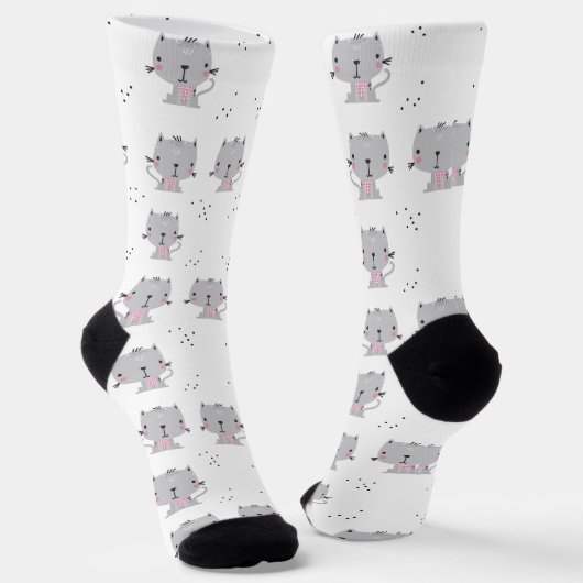 Chaussette Chats Gris (Angulaire)