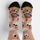 Chaussette chats japonais Ukiyo-e Funny kitty (Haut)