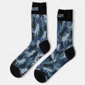 Chaussette Chats Marine Camouflage Chaussettes Motifs (Gauche)
