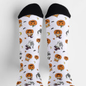 Chaussette Chats mignons et Chaussettes d'Halloween Citrouill (Haut)