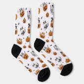 Chaussette Chats mignons et Chaussettes d'Halloween Citrouill (Droite)