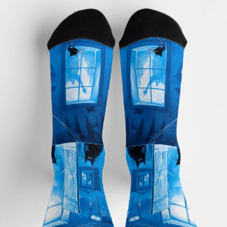 Chaussette Chats noirs gothiques fantaisistes d'Halloween eff